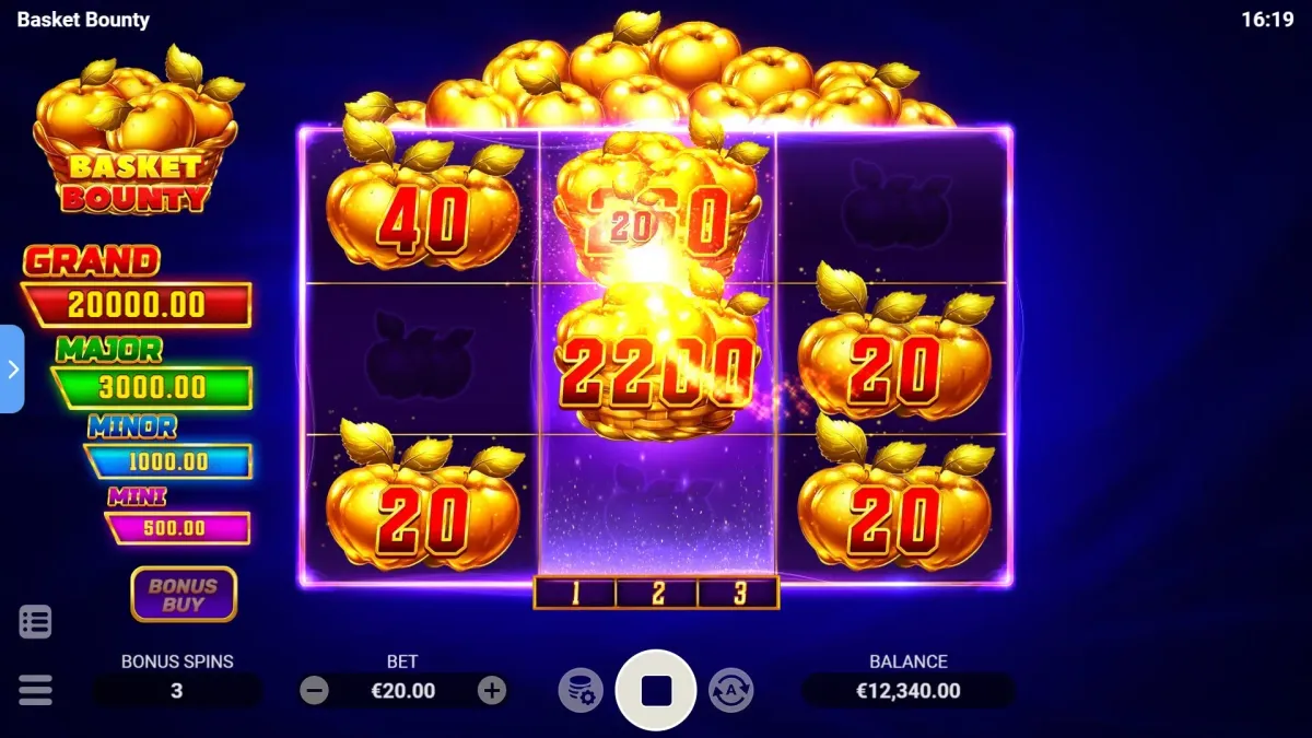 Basket Bounty, Bonus Game con simboli Bonus bloccati e contatore dei respin
